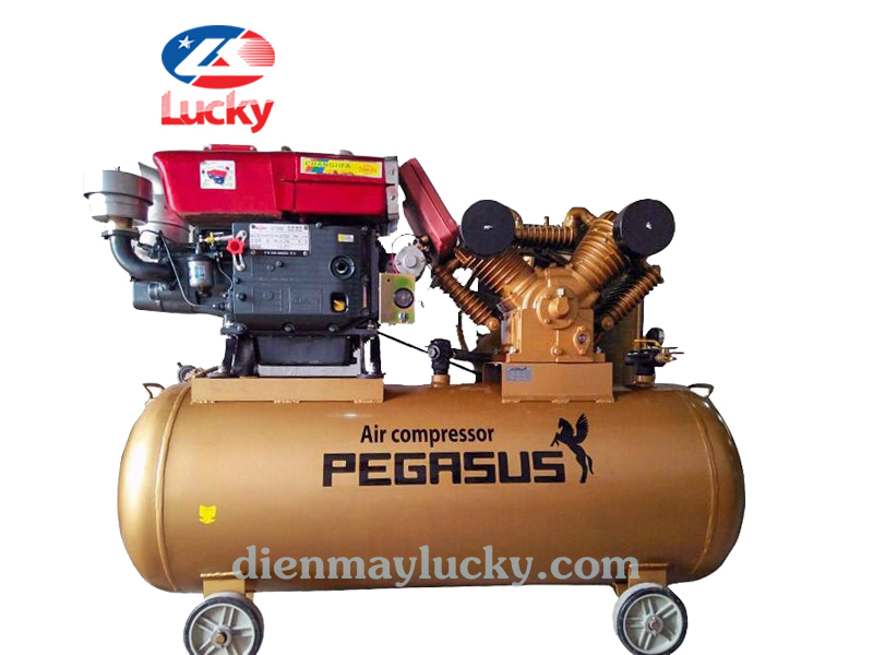 máy nén khí chạy dầu Diesel 500L - đầu nổ 24HP, áp lực 12,5 kg/cm.