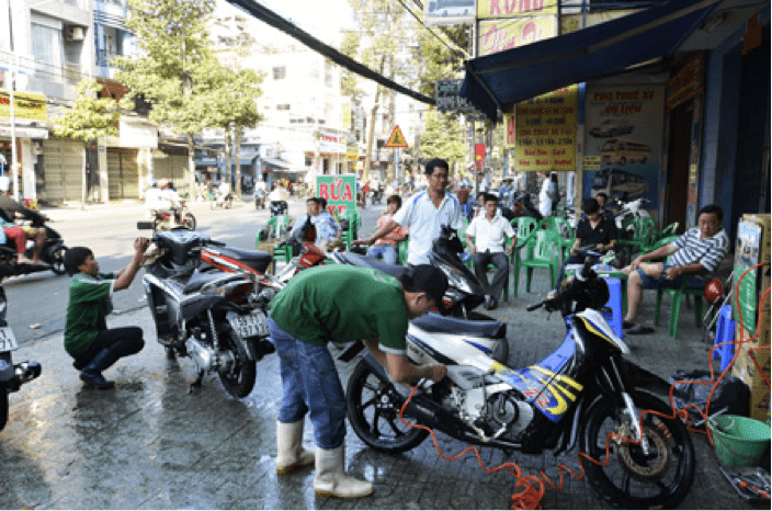 nguồn lực cho tiệm rửa xe máy 